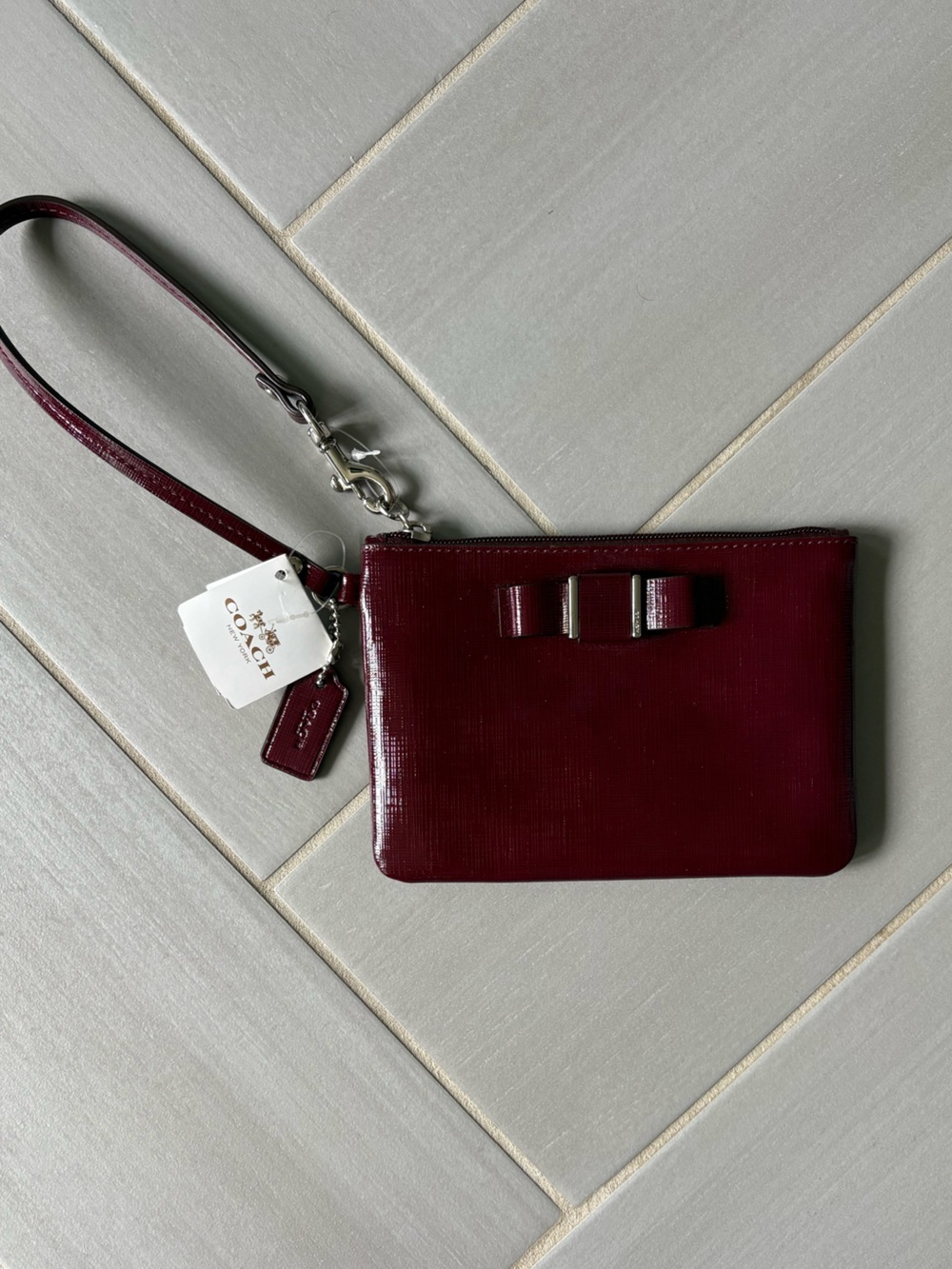 Coach Wristlet | Sherry Color | Bow Detail